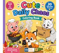Cute Daily Chaos: Cozy chaos coloring book with funny animal moments