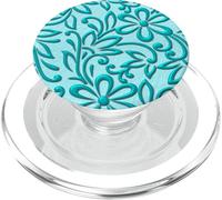 Cute Daisy Flower Pattern For Hippie Mom and Summer Aqua PopSockets PopGrip para MagSafe