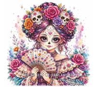 CUTE DAY OF THE DEAD DOLLS: Adorable Sugar Skull Girls, Floral Catrinas, Mexican-Inspired Fashion & Relaxing Coloring Pages for Adults and Teens