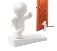 Cute Decorative Door Stop - Figura de goma blanca | Fun Doorstop for Bottom of Doors, Draft Protector Bumper for Home, Apartment, Office, Bedroom, Bar, Floor and Wall, Flexible and Heavy Duty