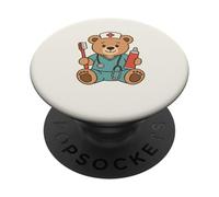 Cute Dental Nurse Teddy Bear Student Dentist Office Staff PopSockets PopGrip Adhesivo