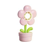 Cute Desk Fan - USB Rechargeable Mini Fan, Portable Handheld, Cartoon Flower Pot, Quiet Cooling | Compact Travel Cooler with Night Light for Bedroom Office
