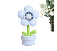 Cute Desk Fan - USB Rechargeable Mini Fan, Portable Handheld, Cartoon Flower Pot, Quiet Cooling | Compact Travel Cooler with Night Light for Bedroom Office