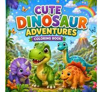 Cute Dinosaur Adventures: A Fun and Cozy Coloring Book for Kids Ages 4-8