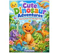 Cute Dinosaur Adventures Coloring Book for Kids Ages 4-8: 45 Fun & Easy Dinosaur Coloring Pages Featuring Adorable Baby Dinosaurs, Friendly Jungle ... and Screen-Free Creative Fun for Boys & Girls