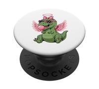 Cute Dinosaur Angel Valentine's Day Gum Love PopSockets PopGrip Adhesivo