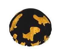 Cute Dinosaur Chicken Nuggets Gorros de ducha Gorro de baño reutilizable Gorro de ducha de baño elástico Suave impermeable para gorras de cabello de todas las longitudes de cabello