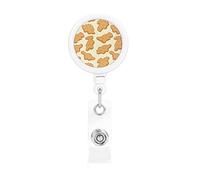 Cute Dinosaur Chicken Nuggets Retractable Badge Holder Carrete Clip Id Card Holder forNurse Student Office Worker