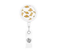 Cute Dinosaur Chicken Nuggets Retractable Badge Holder Carrete Clip Id Card Holder forNurse Student Office Worker