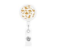 Cute Dinosaur Chicken Nuggets Retractable Badge Holder Carrete Clip Id Card Holder forNurse Student Office Worker