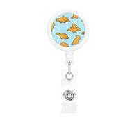 Cute Dinosaur Chicken Nuggets Retractable Badge Holder Carrete Clip Id Card Holder forNurse Student Office Worker