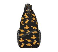 Cute Dinosaur Chicken Nuggets Sling Bag Senderismo Mochila Crossbody Hombro Mochila Travel Chest Pack para Hombres Mujeres