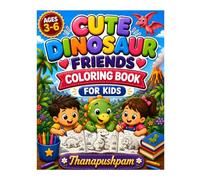 Cute Dinosaur Friends Coloring Book for Kids Ages 3-6: 50 Fun and Easy Dinosaur Coloring Pages with Happy Kids ,Cute Preschool Activities , Single-Sided Pages for Boys & Girls