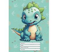 Cute Dinosaur Handwriting Practice Notebook for Kids Ages 4-8: Primary Story Journal with Dashed Midline Paper for Kindergarten, Preschool & Early Elementary Boys and Girls