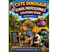 Cute Dinosaur School Professionals Coloring Book for Kids Ages 4-8: Fun Teacher, Principal, Librarian, PE Teacher & School Bus Driver Coloring Pages ... Single-Sided Coloring Book for Boys and Girls