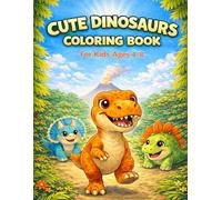 Cute Dinosaurs Coloring Book: Fun and Easy Dinosaur Coloring Pages for Kids Ages 4-8
