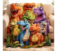 Cute Dinosaurs HD Digital Print Flannel, Soft Lightweight Throw Dinosaurs Blanket, Soft Funny Throw Blanket, Warm Ultra-Soft Nap Throw for Kids Adults Home Travel Decor (60x50inch)