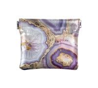 Cute Dinosaurs in Space - Monedero de poliuretano para hombre, Patrón de ónix blanco morado, Diseño: