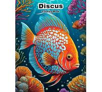Cute Discus Fish Coloring Book: Adorable Round Fish Designs for Toddlers!