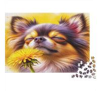 Cute Dog 1000 Piece Puzzle for Adults Dog with Dandelion Fun and Challenging Family Game & Great Gift Idea 38x26cm/1000pcs