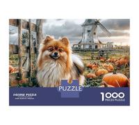 Cute Dog 1000 Pieza Cartulina Premium Rompecabezas Premium Pomeranian Extremadamente Difícil Desafío Único Rompecabezas para Adultos Y Niños 52x38cm/1000pcs