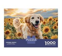 Cute Dog 1000 Piezas Cartulina Extra Gruesa Rompecabezas DIY Golden Retriever Extremadamente Difícil Juguete De Cumpleaños Rompecabezas para Decoración del Hogar 38x26cm/1000pcs
