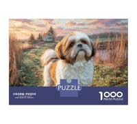 Cute Dog 1000 Piezas Cartulina Extra Gruesa Rompecabezas DIY Lhasa Apso Antiestrés Juego Creativo Rompecabezas para Adultos Y Niños 38x26cm/1000pcs