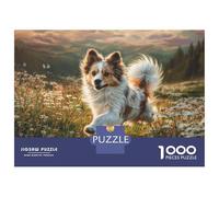 Cute Dog 1000 Piezas Cartulina Extra Gruesa Rompecabezas DIY Pomeranian Antiestrés Juego Creativo Rompecabezas para Decoración del Hogar 52x38cm/1000pcs