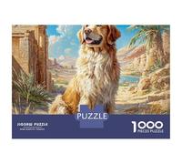 Cute Dog 1000 Piezas Cartulina Extra Gruesa Set De Rompecabezas Golden Retriever Antiestrés Desafío Único Rompecabezas para Adultos Y Niños 38x26cm/1000pcs