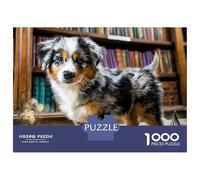 Cute Dog 1000 Piezas Cartulina Premium Rompecabezas DIY Australian Shepherd Antiestrés Desafío Único Rompecabezas Regalos para Familia Y Amigos 38x26cm/1000pcs