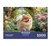 Cute Dog 1000 Piezas Cartulina Premium Rompecabezas Premium Pomeranian Antiestrés Desafío Único Rompecabezas para Adultos Y Niños 70x50cm/1000pcs