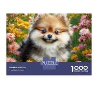 Cute Dog 1000 Piezas Cartulina Premium Rompecabezas Premium Pomeranian Antiestrés Juguete De Cumpleaños Rompecabezas para Adultos Y Niños 52x38cm/1000pcs
