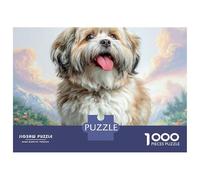 Cute Dog 1000 Piezas Papel Ecológico Resistente Rompecabezas DIY Shih Tzu Extremadamente Difícil Juguete De Cumpleaños Rompecabezas Regalos para Familia Y Amigos 52x38cm/1000pcs