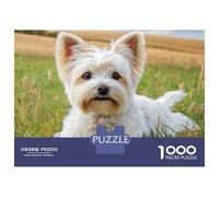 Cute Dog 1000 Piezas Papel Ecológico Resistente Rompecabezas DIY West Highland White Terrier Extremadamente Difícil Desafío Único Rompecabezas para Adultos Y Niños 70x50cm/1000pcs