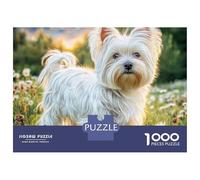 Cute Dog 1000 Piezas Papel Ecológico Resistente Rompecabezas DIY West Highland White Terrier Extremadamente Difícil Desafío Único Rompecabezas para Decoración del Hogar 38x26cm/1000pcs