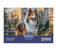 Cute Dog 1000 Piezas Papel Ecológico Resistente Rompecabezas Premium Border Collie Extremadamente Difícil Desafío Único Rompecabezas Regalos para Familia Y Amigos 38x26cm/1000pcs