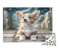 Cute Dog 1000Pc for The Whole Family Corgi in Fantasy Landscape for Women, Gifts for Men & Adults 52x38cm/1000pcs