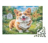 Cute Dog 1000Pc Puzzle for Adults Corgi in Garden for The Whole Family Women, Gifts for Men 70x50cm/1000pcs