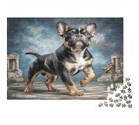 Cute Dog 1000Pc Puzzle for Adults French Bulldog in City for The Whole Family Women, Gifts for Men 70x50cm/1000pcs