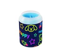 Cute Dog and Bear - Limpiador de patas de perro reutilizable azul marino con cepillo de silicona suave para perros pequeños y medianos