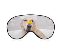 Cute Dog Bubble Bath Yellow Duck Sleep Mask Blindfold ajustable Super-Smooth Soft Eye Mask Cover para hombres, mujeres, viajes y siesta