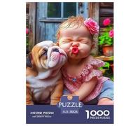Cute Dog Challenging 1000 Piece Puzzle for Adults - Difficult Brain Teaser Game 38x26cm/1000pcs