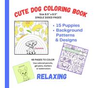 Cute Dog Coloring Book: Relaxing single-side coloring pages