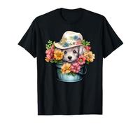 Cute Dog Face For Women with Spring Flowers For Shih Tzu Mom Camiseta