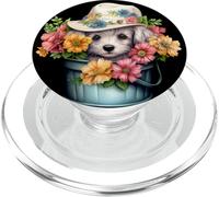 Cute Dog Face For Women with Spring Flowers For Shih Tzu Mom PopSockets PopGrip para MagSafe