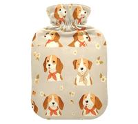 Cute Dog Faces - Botella de agua caliente con cubierta suave, bolsas de agua de 2 L para dolor muscular