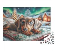 Cute Dog Jigsaw for Adults Teens Beagle on Cushion at Night Educational Game for Wall Decoration and Gifts 70x50cm/1000pcs
