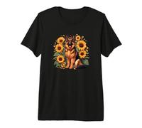 Cute Dog Lover Kids Womens Girls Sunflowers German Shepherd Camiseta Premium