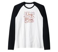 Cute Dog Mom with Paw Print Hearts Dog Lover Cute Dog Mom Camiseta Manga Raglan