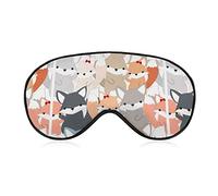 Cute Dog Or Foxy Fox Wolf Sleep Mask Night Cover Eye para Mujeres Hombres BlockLight para avión, viaje, siesta, correa ajustable
